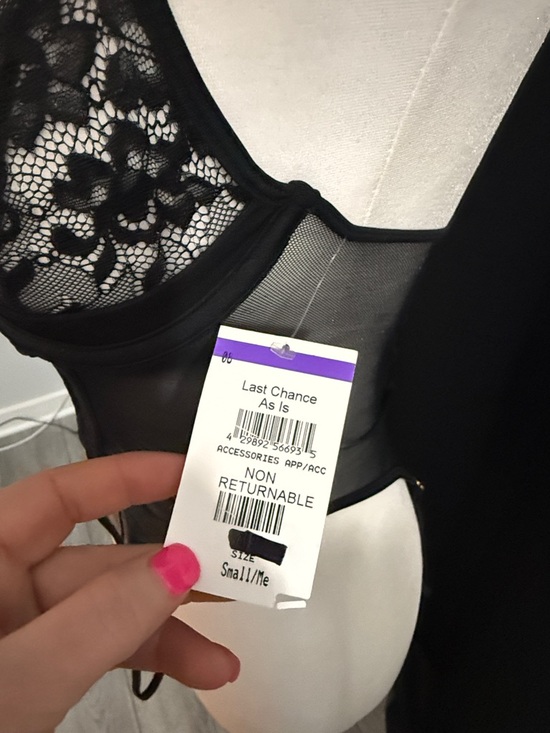 NWT Mapale Sheer Black Lace Underwire Corset with Garter Straps - Picture 4 of 6